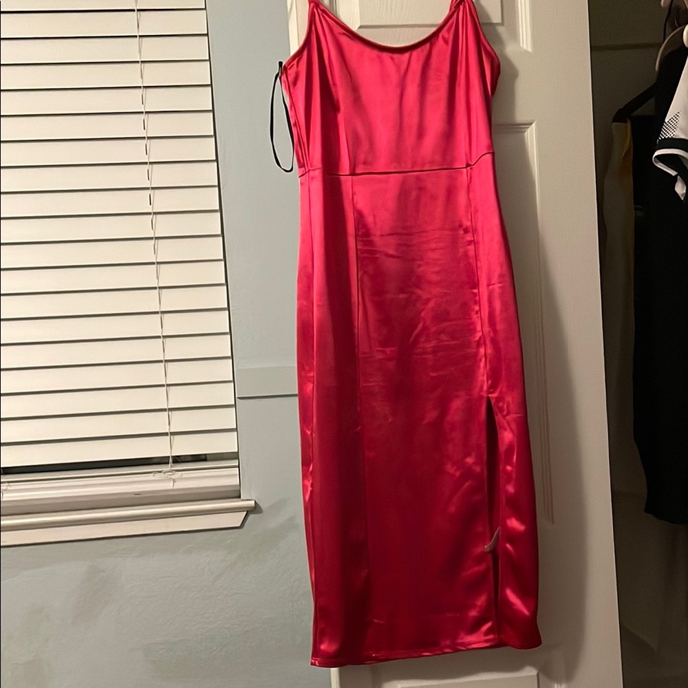 Satin Pink Slip Dress